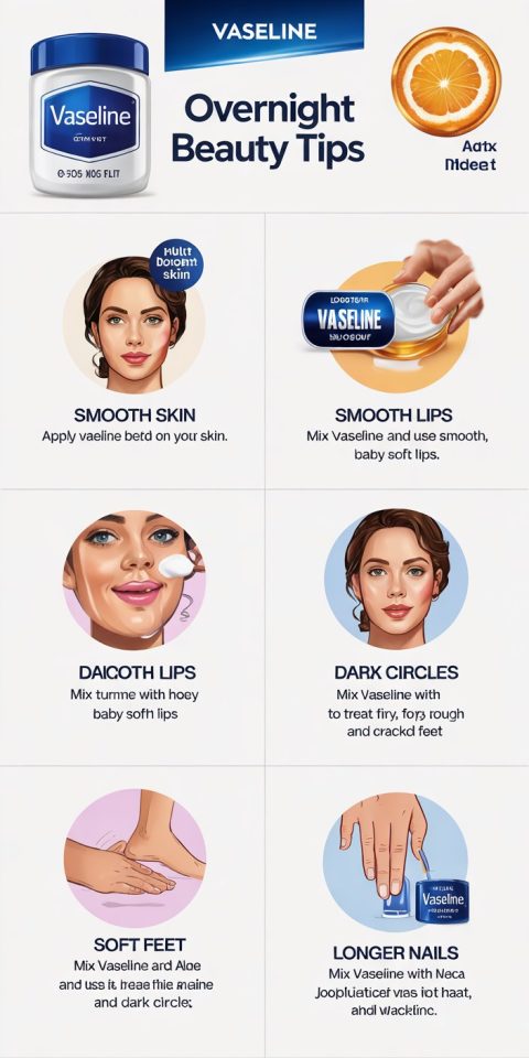 7 Vaseline Overnight Beauty Tips for Glowing Skin and Soft Lips