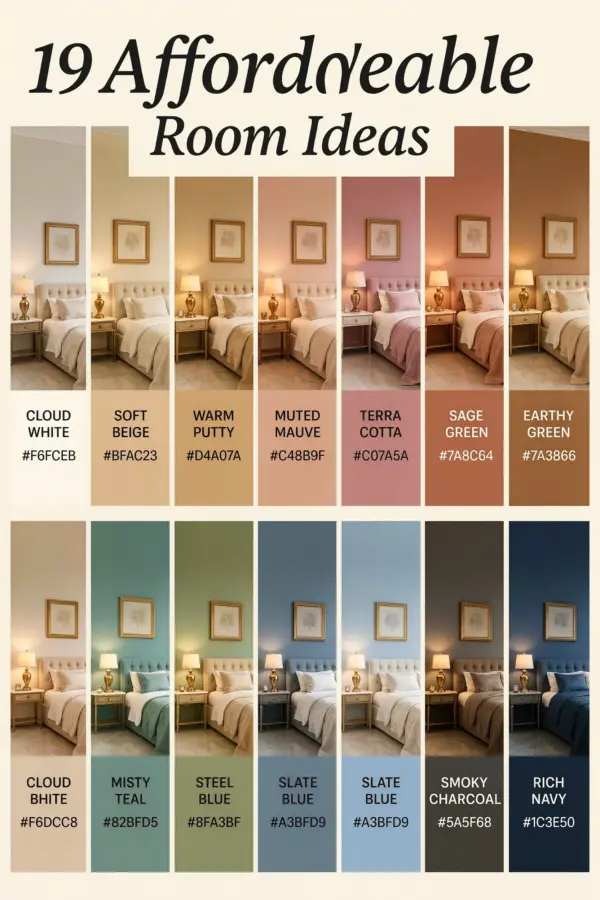 19 Color Ideas for Bedroom on a Budget | Affordable Room Makeover Tips