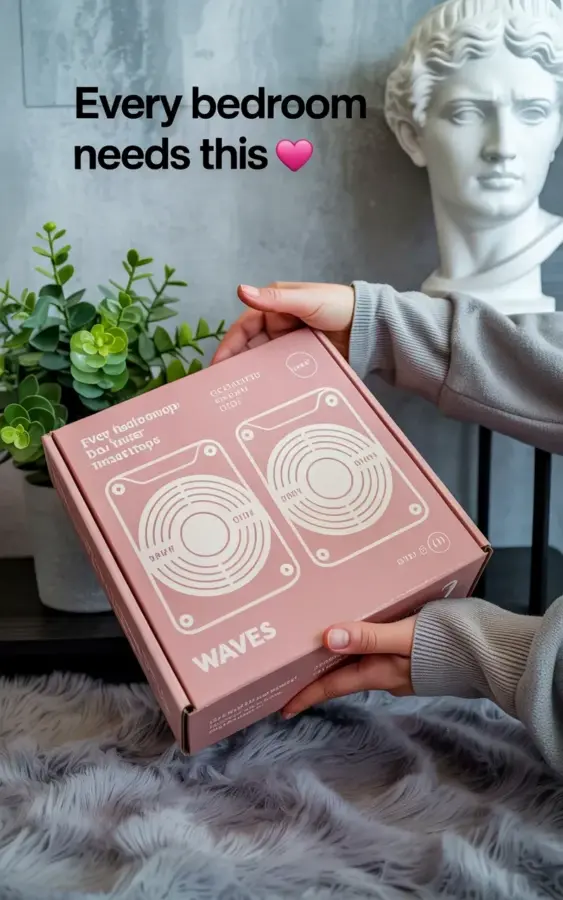 Pink Waves Speaker for Bedroom Decor | Retro Aesthetic