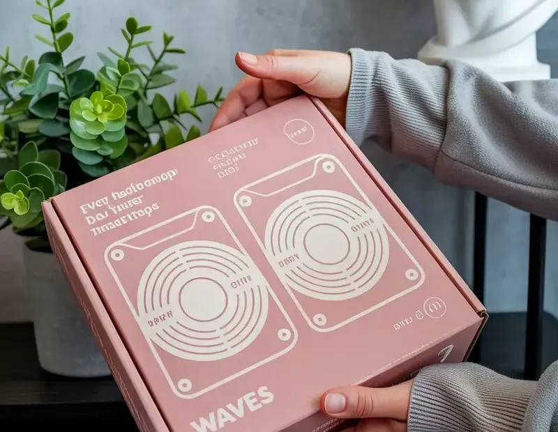Pink Waves Speaker for Bedroom Decor | Retro Aesthetic