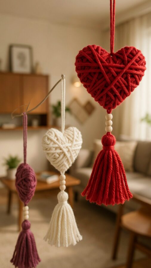 Yarn Heart DIY | Budget Dollar Store Valentine Decor | Easy Handmade Gift