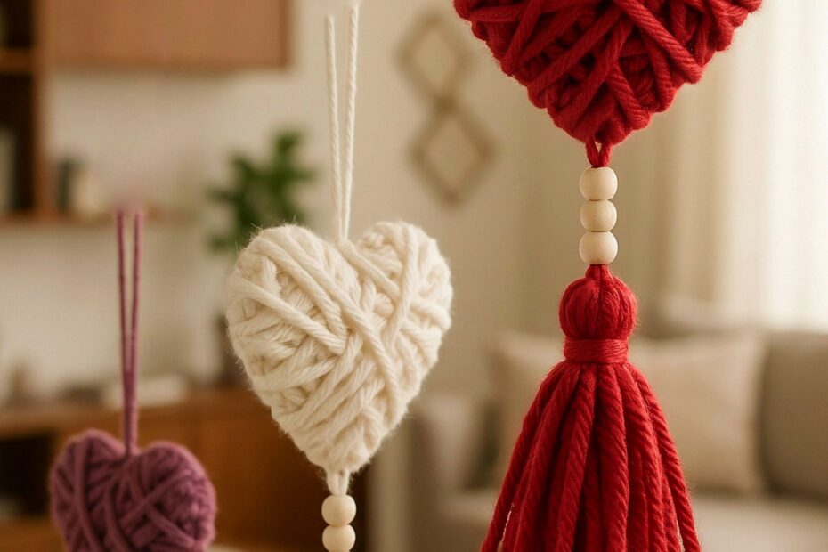 Dollar Store Yarn Hearts DIY | Budget-Friendly Valentine Home Decor | Easy Handmade Tutorial