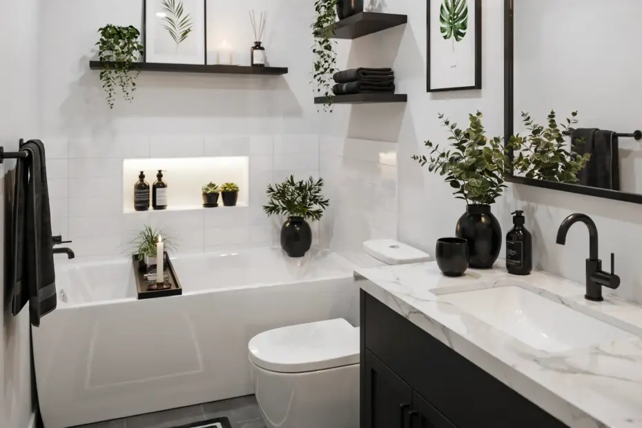 Modern Black and White Bathroom Ideas on a Budget | Small Bathroom Makeover