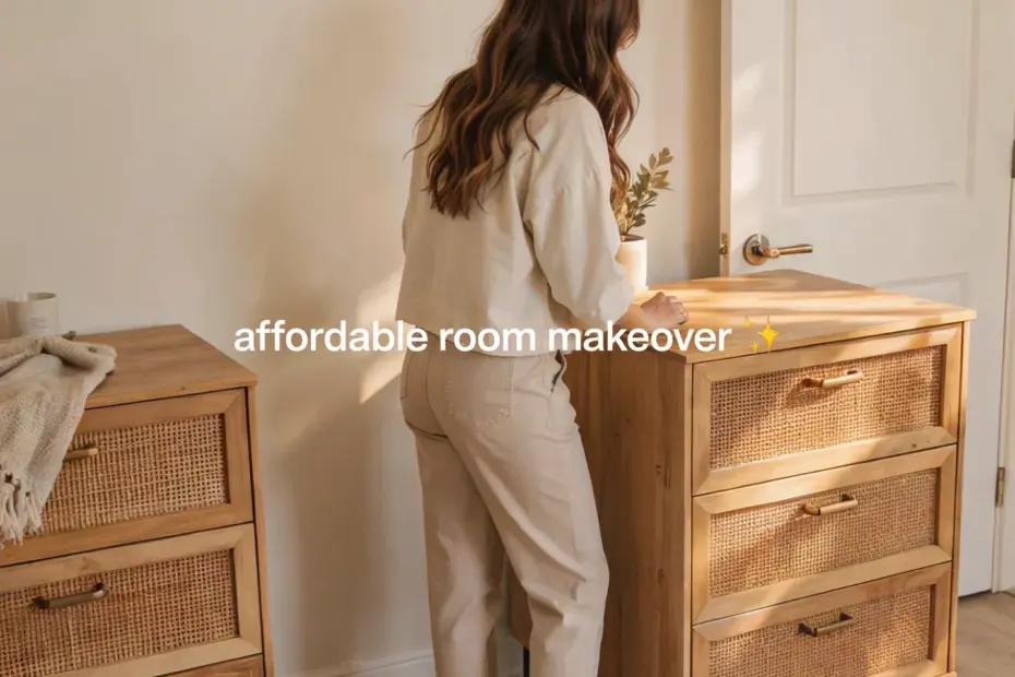 Budget Rattan Dresser | Light Oak 3-Drawer for Affordable Room Makeover | Home Organization Solution