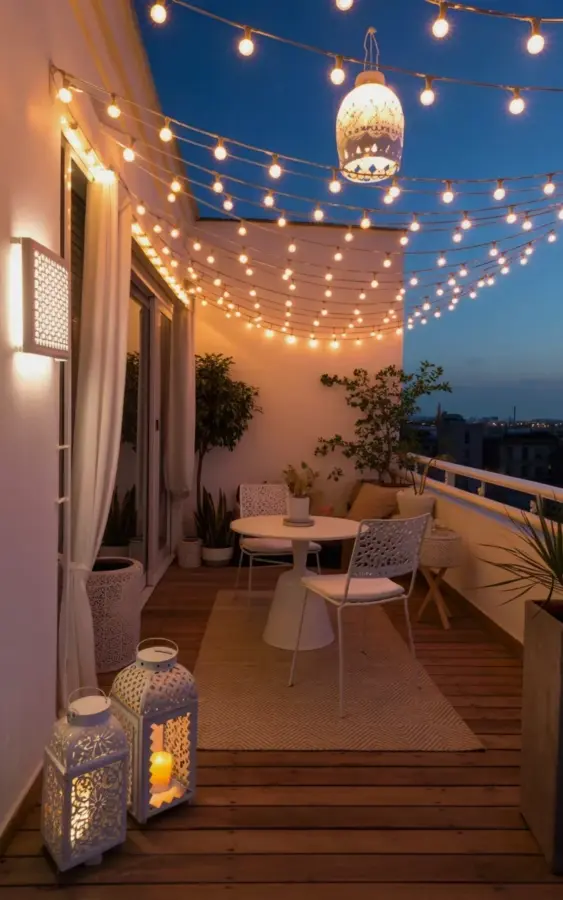 Avoid This Budget Balcony Decor Mistake for a Dreamy Nighttime Hangout
